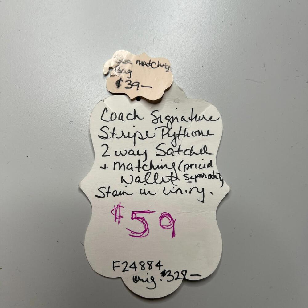 Coach F24884 Signature Stripe Python 2-Way Satche… - image 4